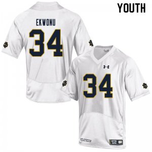 Notre Dame Fighting Irish Youth Osita Ekwonu #34 White Under Armour Authentic Stitched College NCAA Football Jersey FGA2799KS